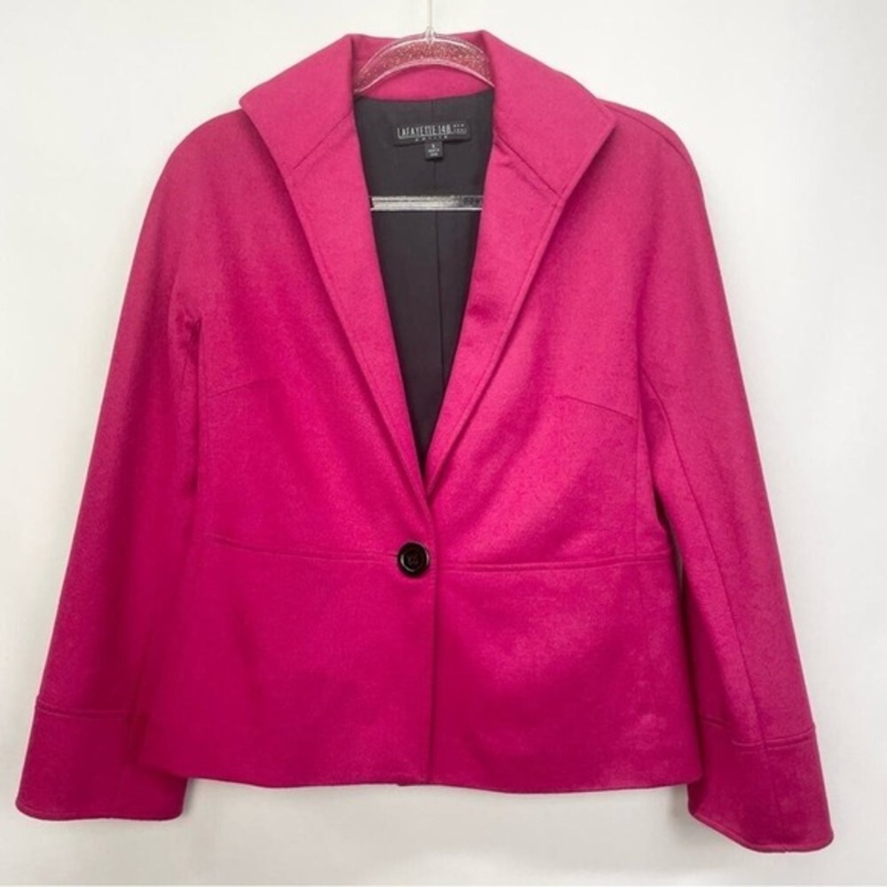 Lafayette 148 Blazer‎ Size 6 Petite Hot Pink Angora Blend